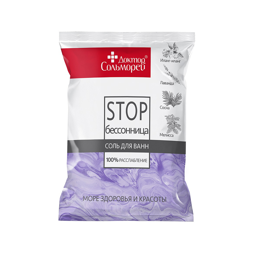 Соль для ванн ДОКТОР СОЛЬМОРЕЙ Стоп-бессонница 500 г